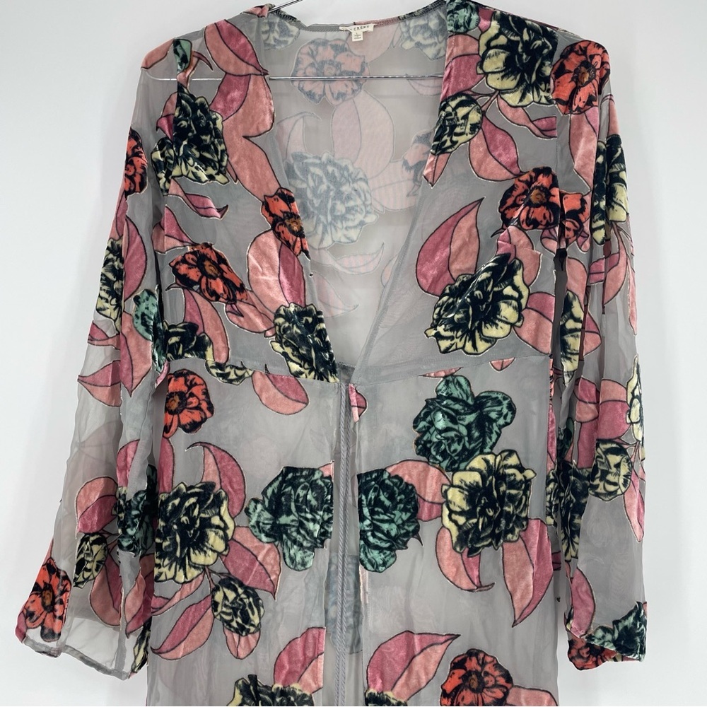 En Creme Kimono Floral Robe sheer Pink Bohemian - Picture 2 of 8